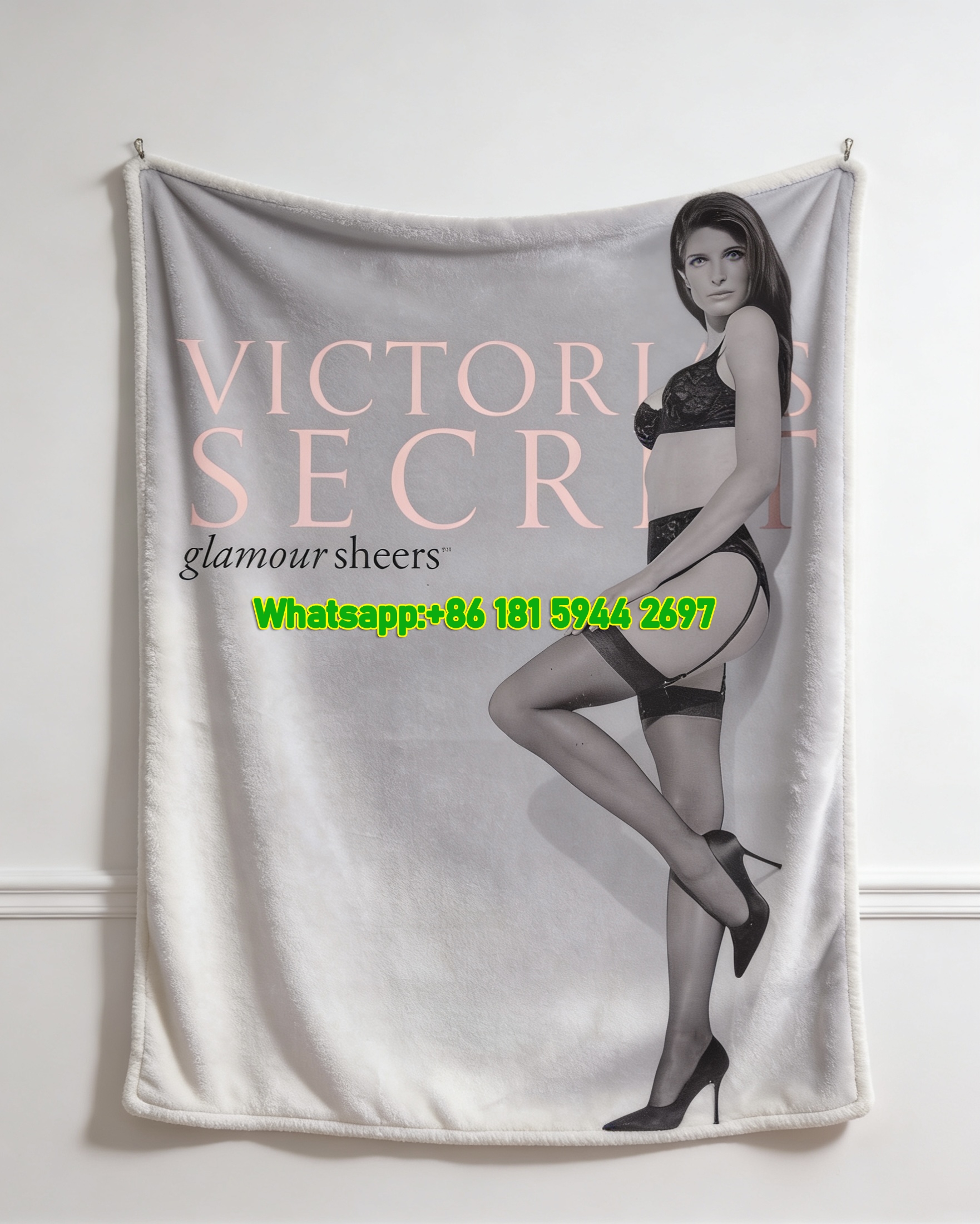 Victoria's Secret Glamour Sheers Flannel Sofa Throw Blanket V063